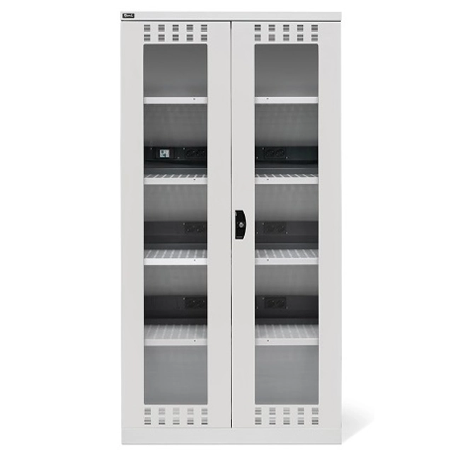 Vendita online Armadio con porte battenti in policarbonato ripiani e prese mm.1023X555X2000H (RIF.1400)